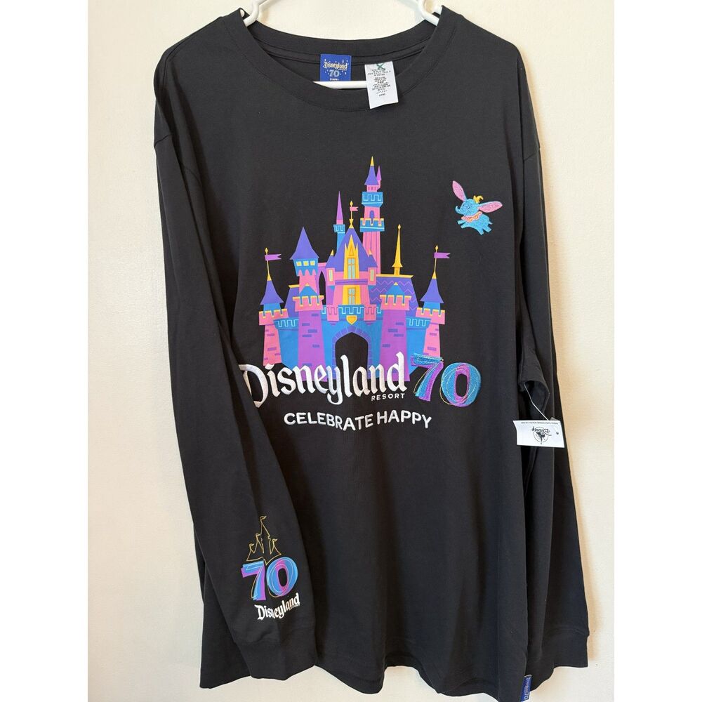 NWT Disneyland Resort 70th Anniversary Long Sleeve T-Shirt Celebrate Happy XXL